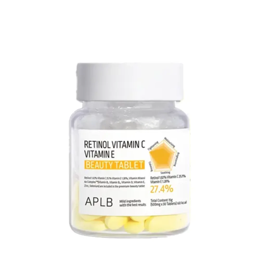 APLB Retinol Vitamin C Vitamin E Beauty Tablet - (30 Tablets - 500mg)