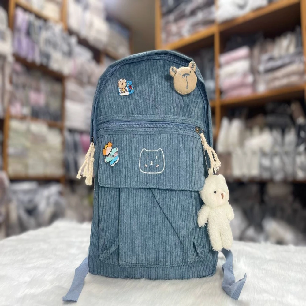 Corduroy Fashion Backpack for Women & Teen Girls