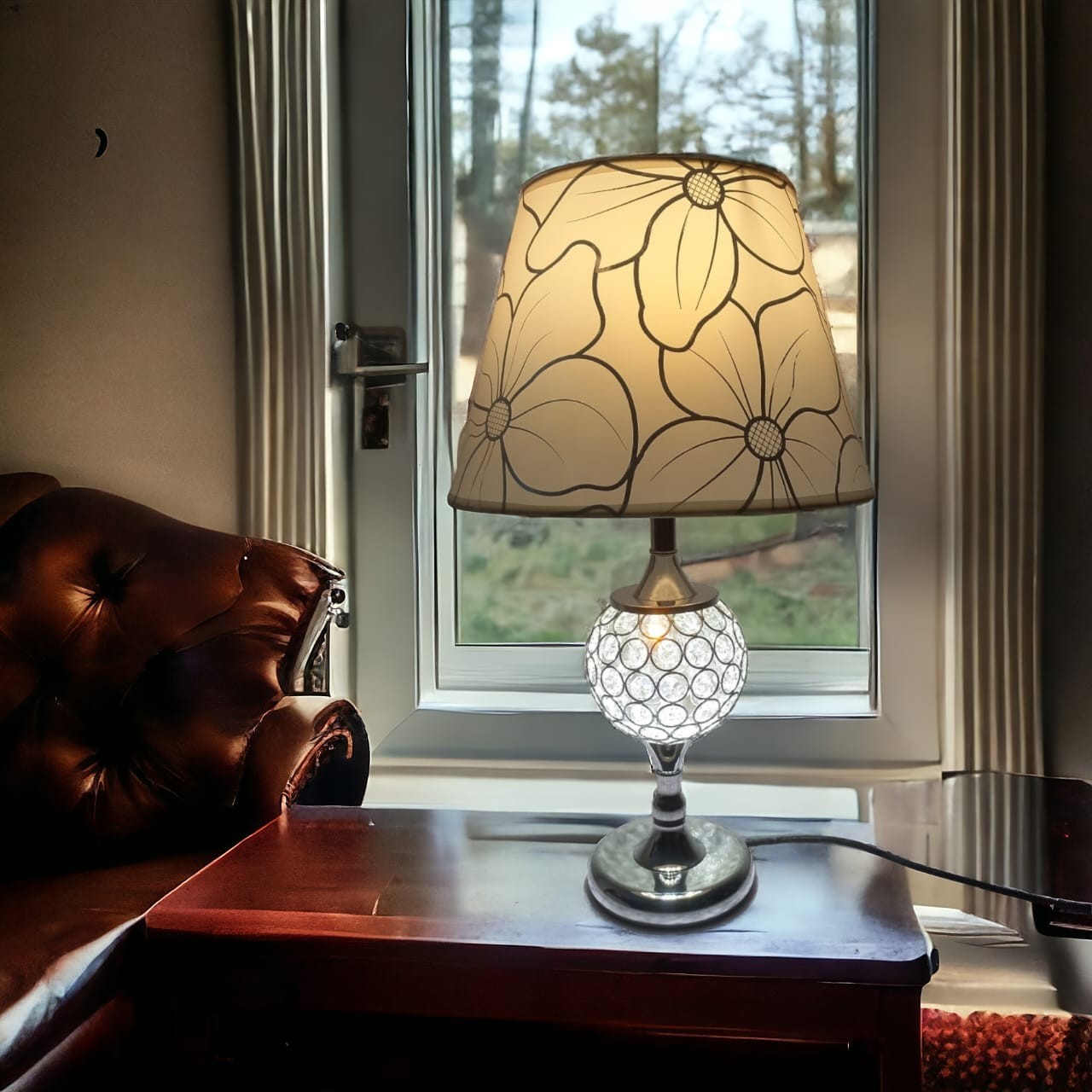 Golden/silver Table lamp for bedroom.