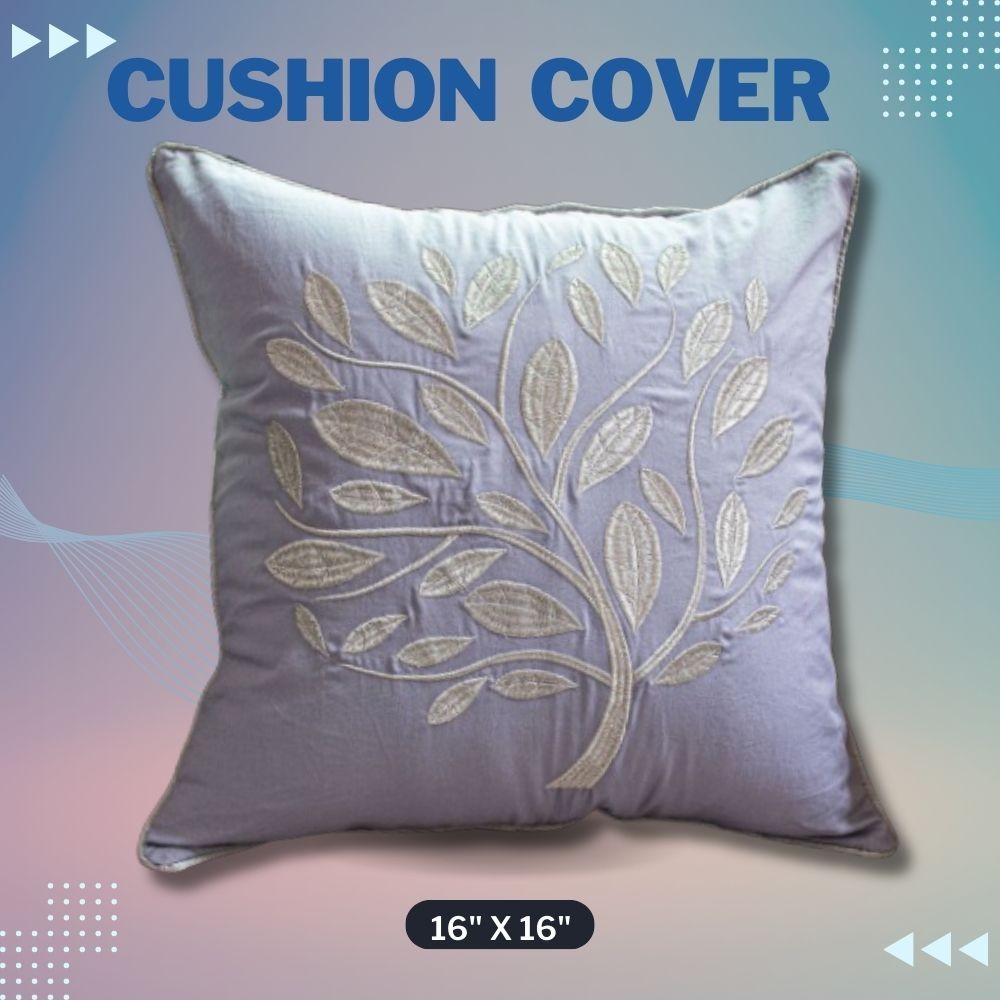 Grey Embroidery Cushion Cover
