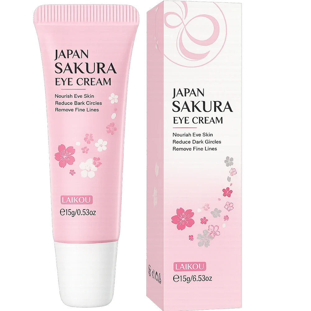 LAIKOU Sakura Eye Cream Remover Dark Circles Eye Care Against Puffiness And Bags Anti Aging Wrinkles Hydrate Dry Skin Serum - 17ml