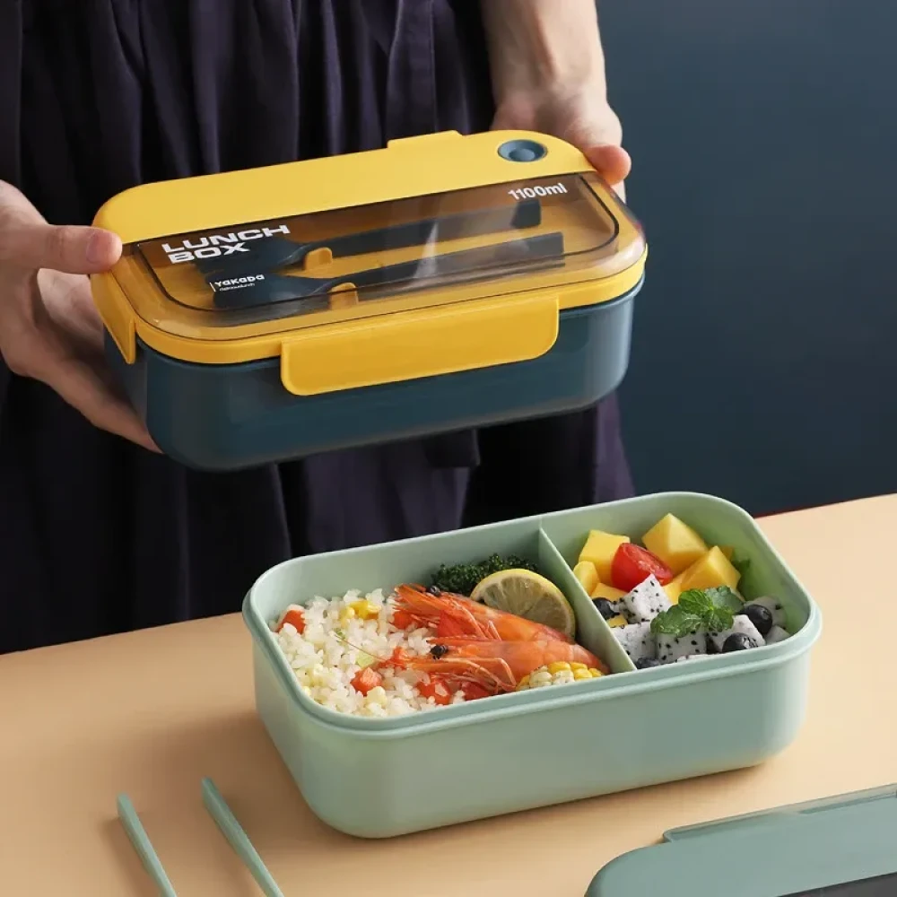 Microwave-Safe Sealed Bento Lunch Box with Lid and Spoon