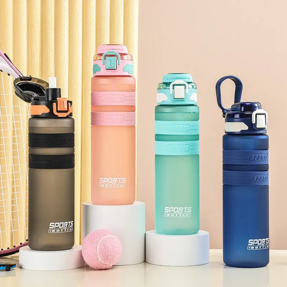 New Large-Capacity Sports Water Bottle with Straw
