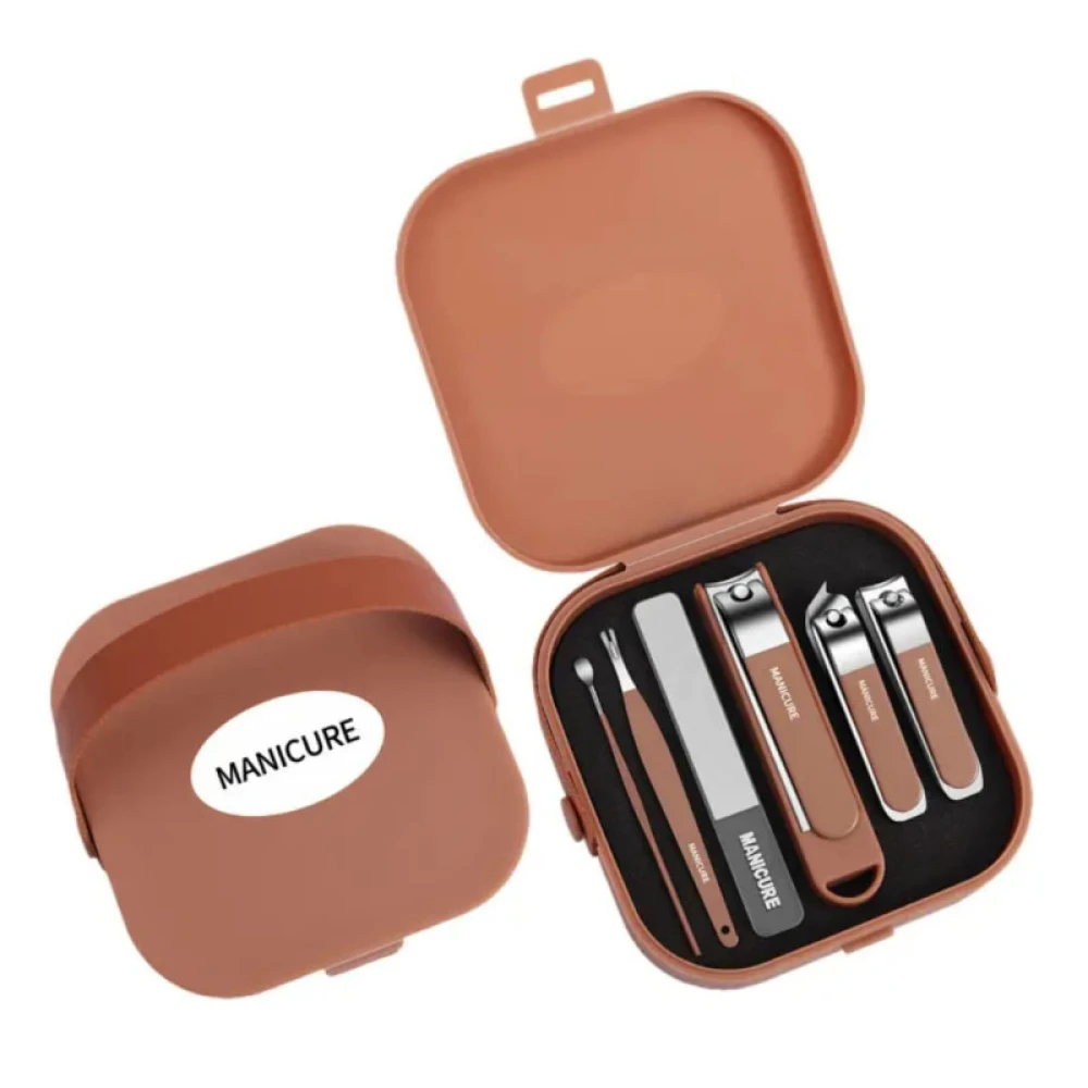 Premium 7-in-1 Manicure Set with Case – Sleek Rose Gold Finish