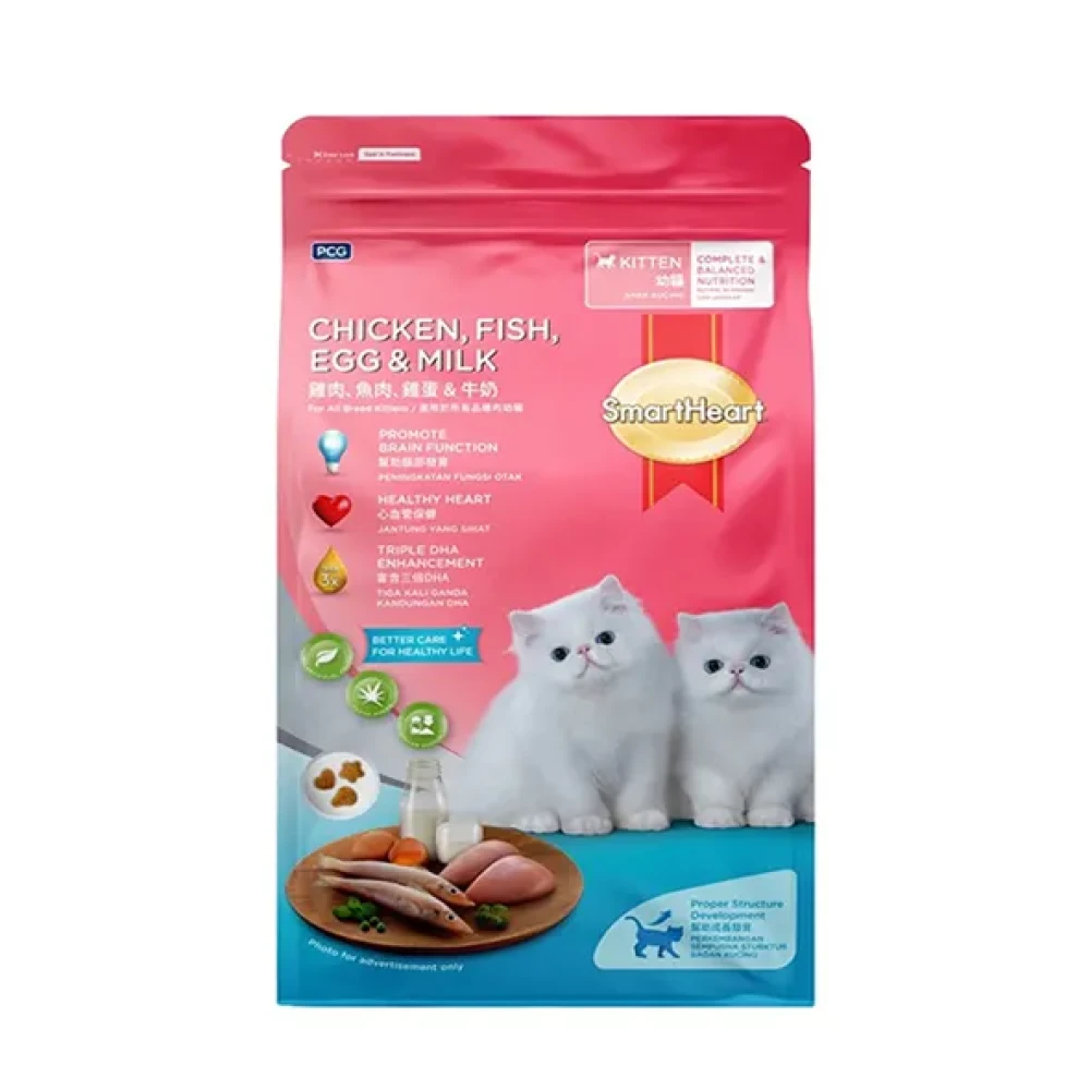 SmartHeart Kitten Food Chicken, Fish, Egg & Milk Flavour - 1.1kg