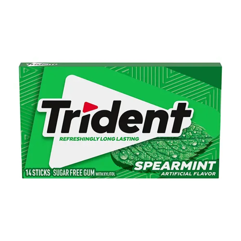 Trident Gum Spearmint Sugar Free - 14 Sticks