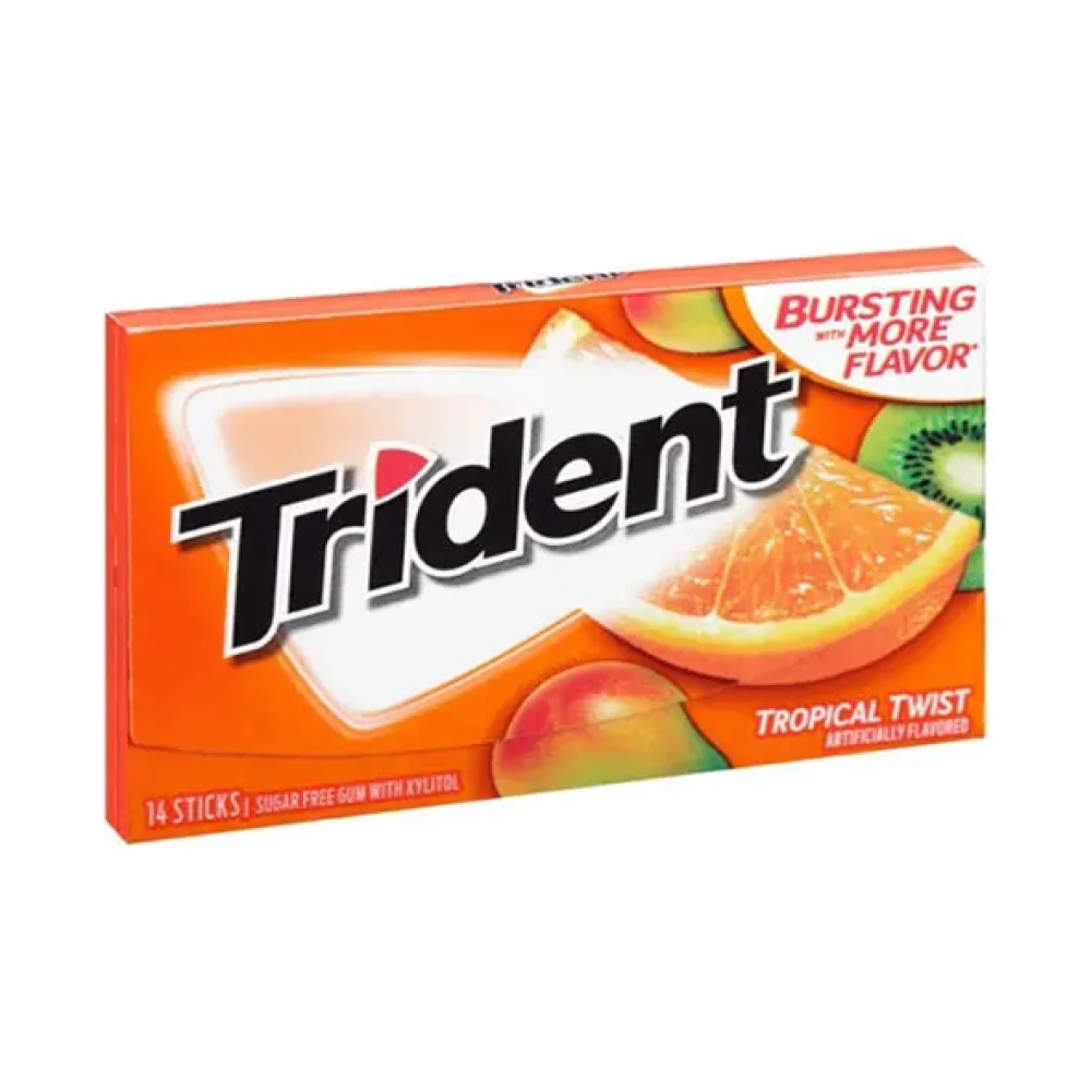 Trident Tropical Twist Sugar Free Gum - 14 Sticks